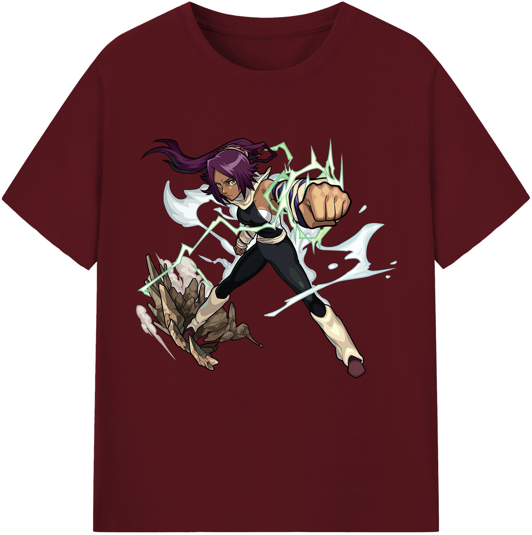 （画像用） ブリーチ 四楓院 夜一（しほういん よるいち） BLEACH Shihouin Yoruichi 綿100％半袖Tシャツ（フロントプリント）
